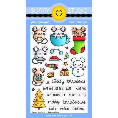 Sunny Studio Clear Stamps - Merry Mice